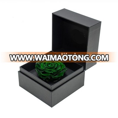 Luxury custom black 13*13*10cm mini square rose flower packaging box