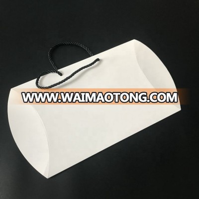 Custom Matt white thick pillow box for scarf and kids clothing with handle