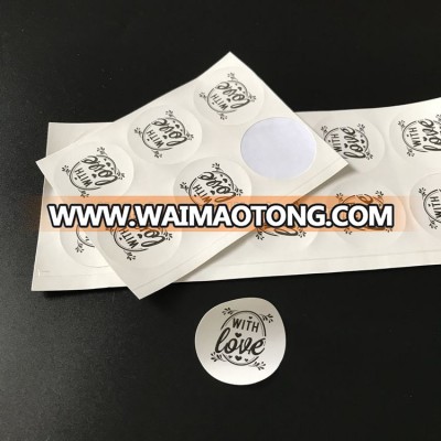 Bespoke Custom Logo White Self Adhesive Stickers Printing Company